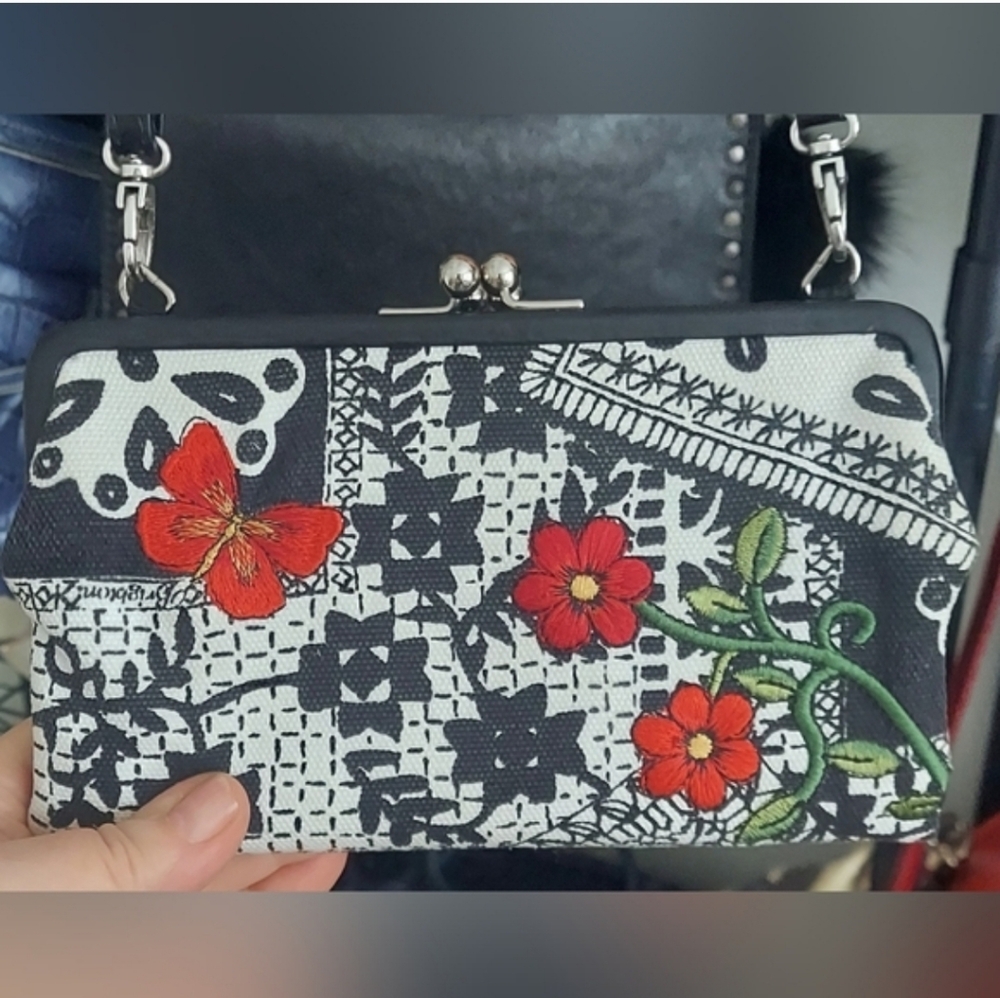 Brighton Floral Embroidered Clutch NWOT
